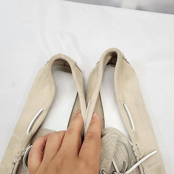 UGG Australia Everton Rivera Emboss White Suede Boat Shoe Loafers Men's US 14 - Picture 7 of 9